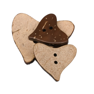 Coconut Buttons - Heart Shape