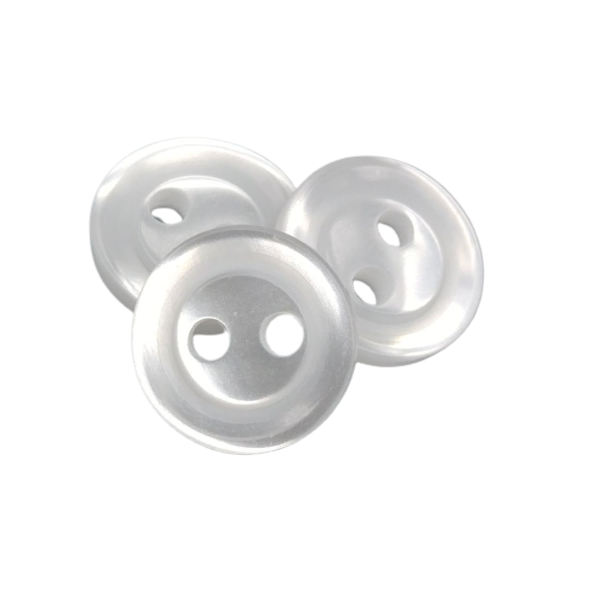 White Button 12 mm - Two Holes