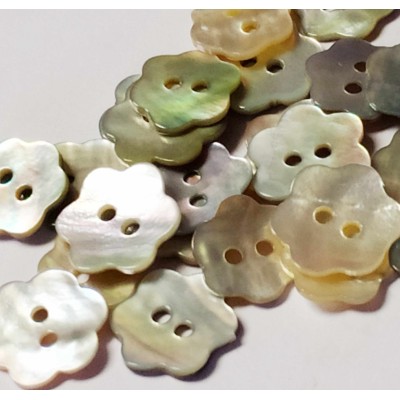 Botones de conchas naturales - T995 Flor - Akoya