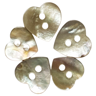 Botones de concha natural en forma de corazón - T1021