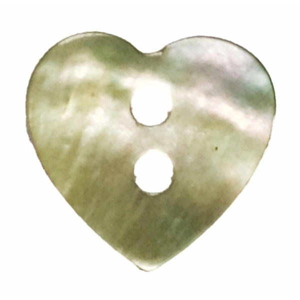 Boutons en forme de cœur en coquillage naturel - T1021