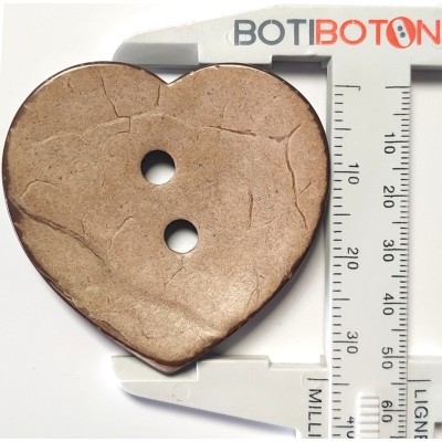 Botón Forma de Corazón de Coco Natural