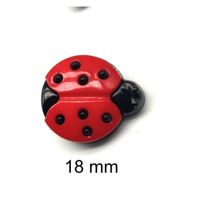 Botón en forma mariquita roja