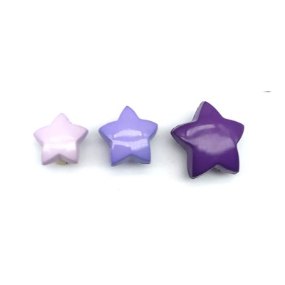 Botones en forma de estrellas lilas (3 medidas)