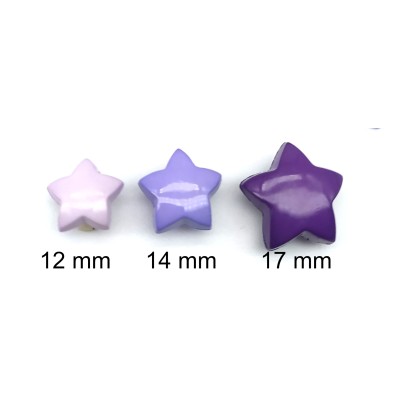 Botones en forma de estrellas lilas (3 medidas)