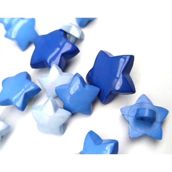 Blue star-shaped button (3 sizes)