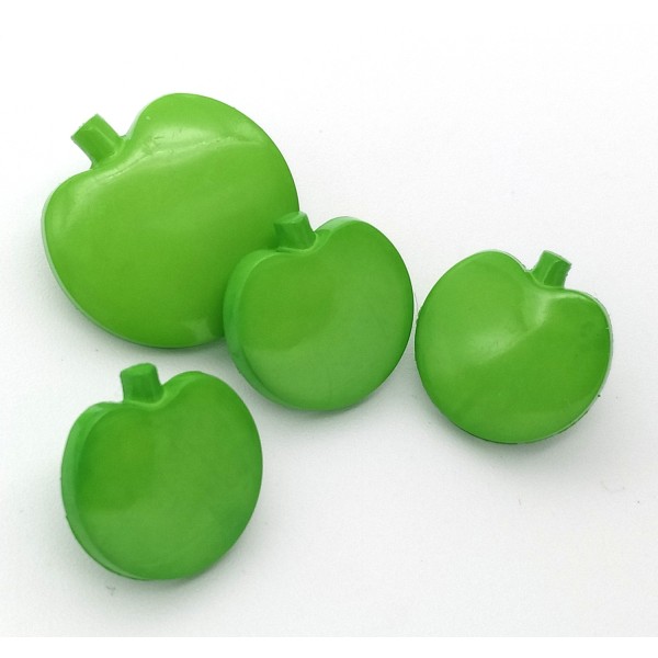 Apple-shaped buttons with ring
