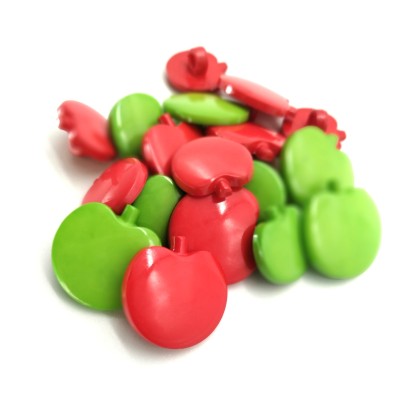 Botones en forma de manzanas con anilla de 2 colores