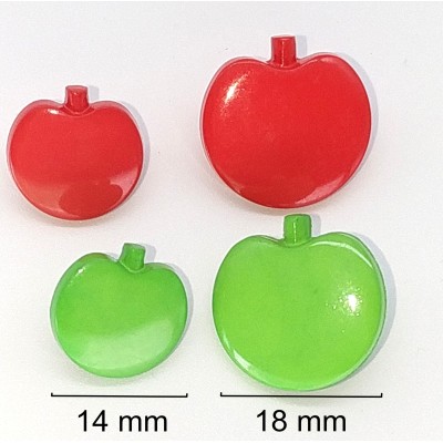 Botones en forma de manzanas con anilla de 2 colores