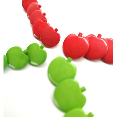 Botones en forma de manzanas con anilla de 2 colores