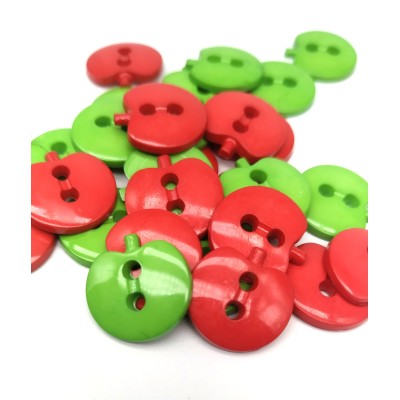 Botones en forma de manzanas  (Con Anilla)