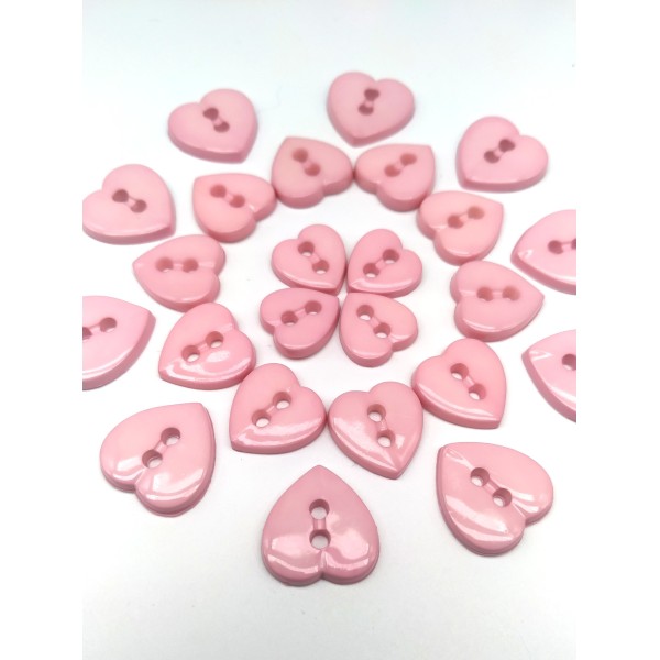 Heart-shaped button - pink