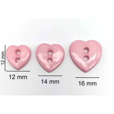 Botones en forma de corazón - rosas