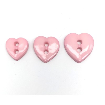 Botones en forma de corazón - rosas
