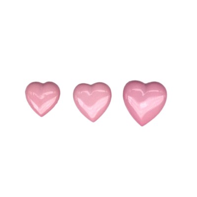 Botones en forma de corazón - rosas con anilla