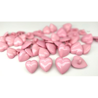 Botones en forma de corazón - rosas con anilla