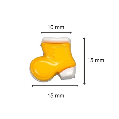 Botones con foma de bota - Amarillo