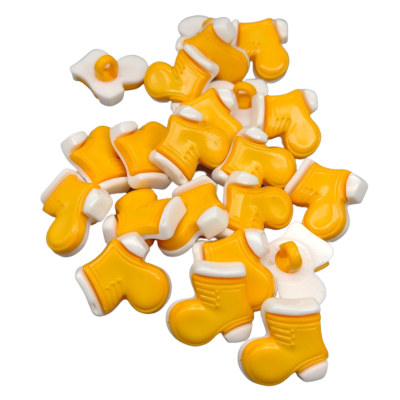 Botones con foma de bota - Amarillo