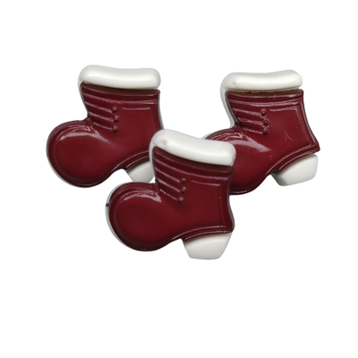 Botones con foma de bota - Granate