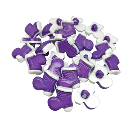 Botones con foma de bota - Lila