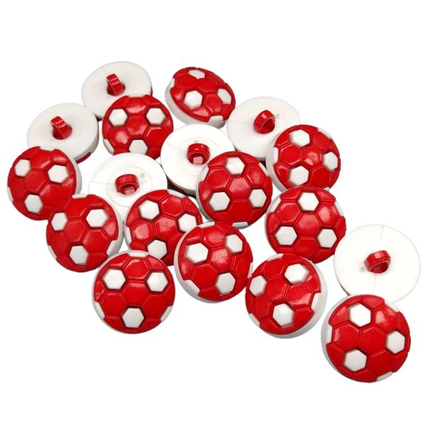Kugelförmiger Knopf - Rot/Weiß