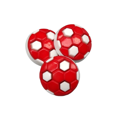 Botones con foma de Pelota - Rojo/Blanco