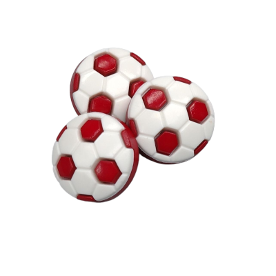 Botones con foma de Pelota - Blanco/Rojo