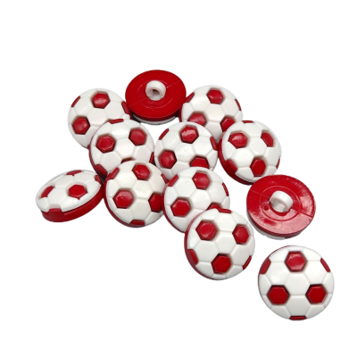 Botones con foma de Pelota - Blanco/Rojo
