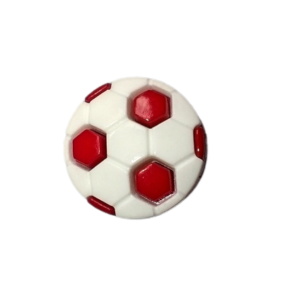 Botones con foma de Pelota - Blanco/Rojo