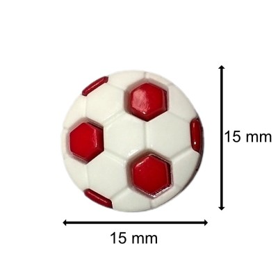 Botones con foma de Pelota - Blanco/Rojo