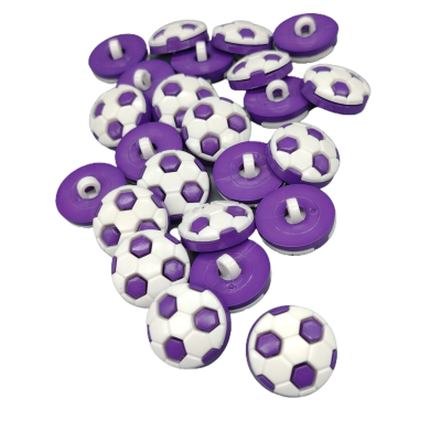Botones con foma de Pelota - Blanco/Lila