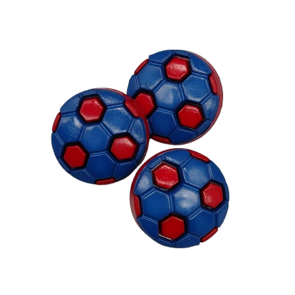 Botão em forma de bola - Azul/vermelho