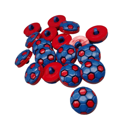Botones con foma de Pelota - Azul/Rojo