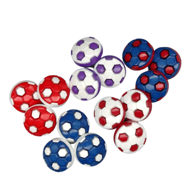 Botones con foma de Pelota - Azul/Rojo