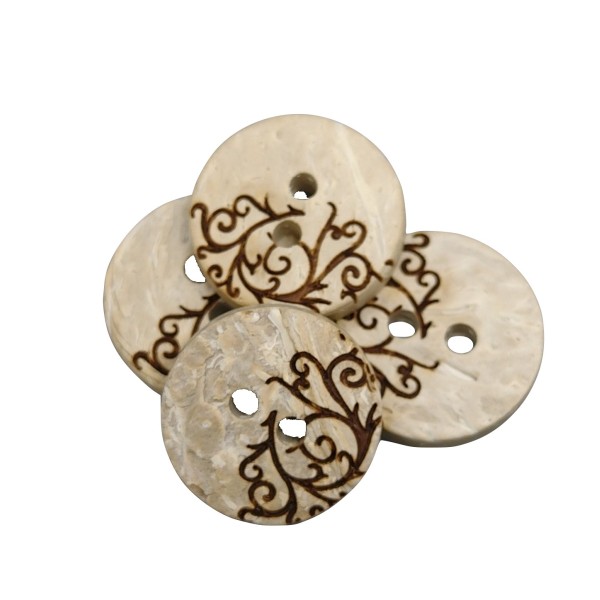 White Coconut Tree Shaped Buttons