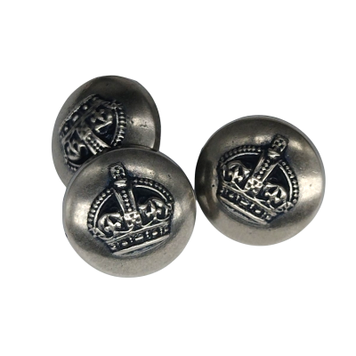 Botón Corona Plateado