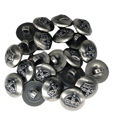 Botón Corona Plateado