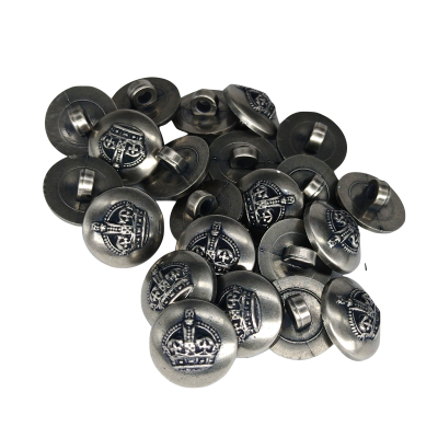 Botón Corona Plateado