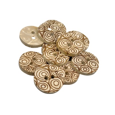 Botones de coco blanco redondas