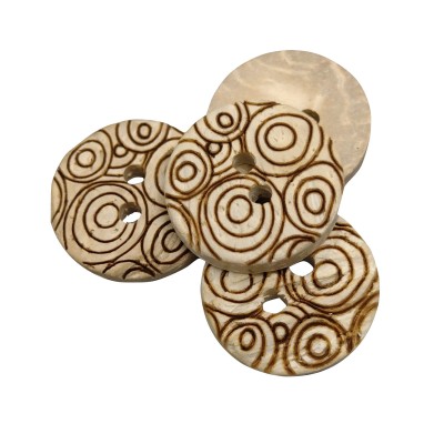 Botones de coco blanco redondas