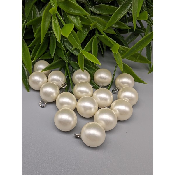 Bottone di perle bianche - Palla