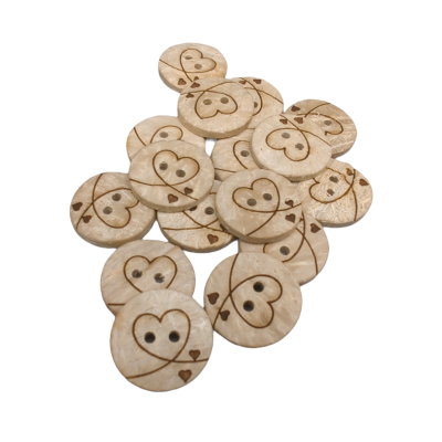 Botones de coco blanco Corazones
