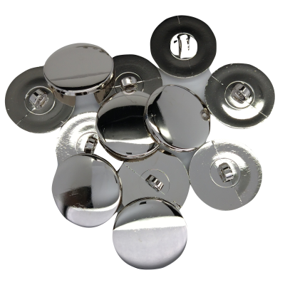 Silver flat button