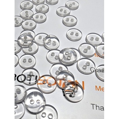 Pulsante trasparente, due fori