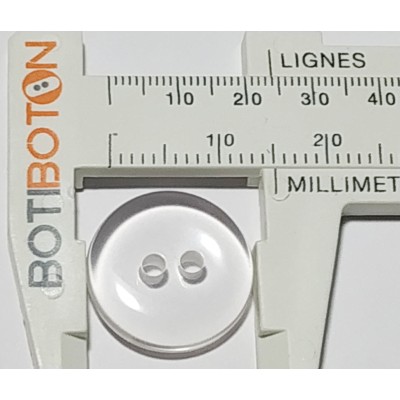 Transparent button, two holes