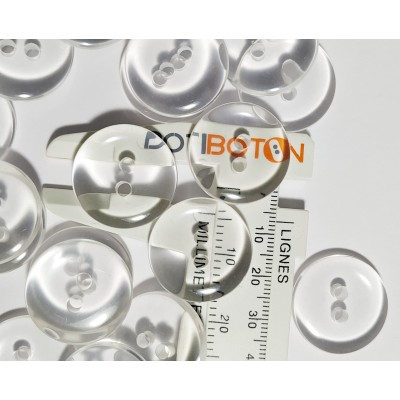 Bouton transparent, deux trous