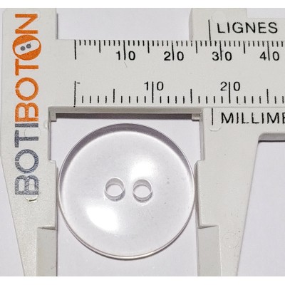 Transparent button, two holes