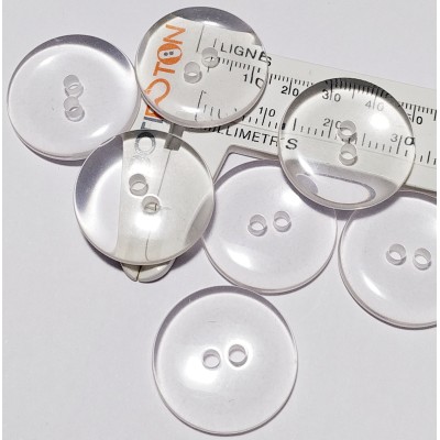 Bouton transparent, deux trous