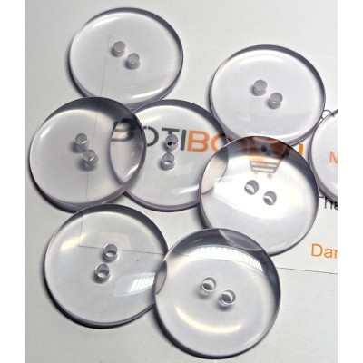 Transparent button, two holes