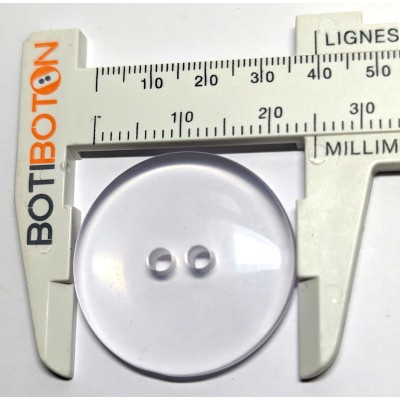 Transparent button, two holes